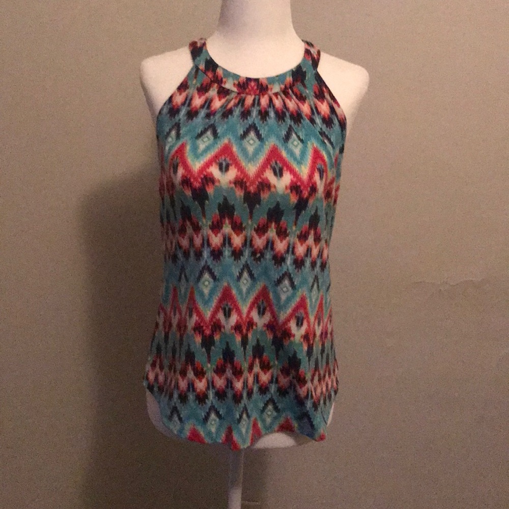 Colorful wavy tank top blouse